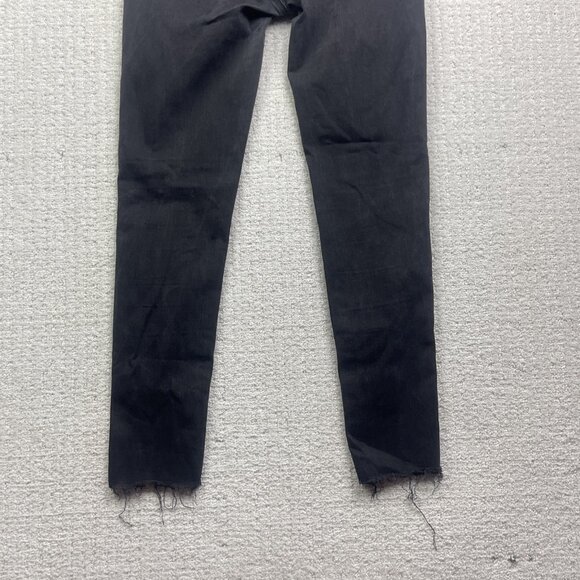 Uniqlo Jeans Mens 28 Black Denim Skinny Stretch Medium Wash Grunge Distressed - Picture 12 of 12
